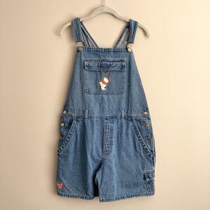 Disney Vtg 90s Winnie the Pooh Denim Embroidered cargo pocket Shortalls Medium